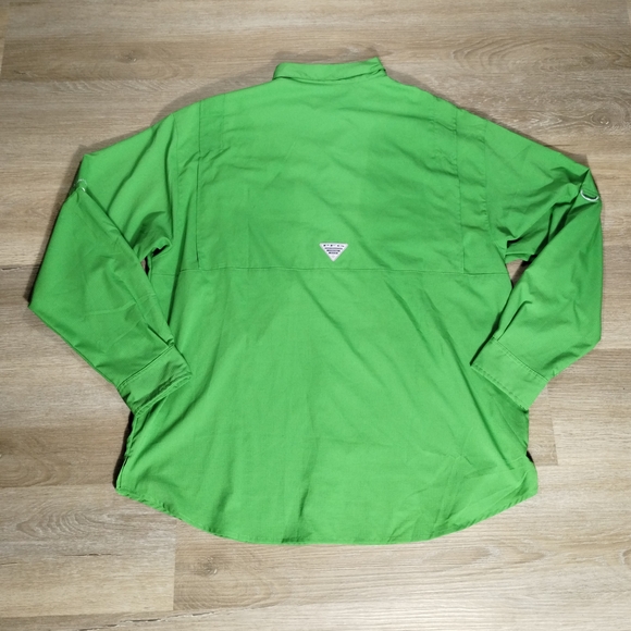 Columbia PFG Bahama II Lime Green Casual Button Down Shirt XL Fisherman Utility - Picture 5 of 7